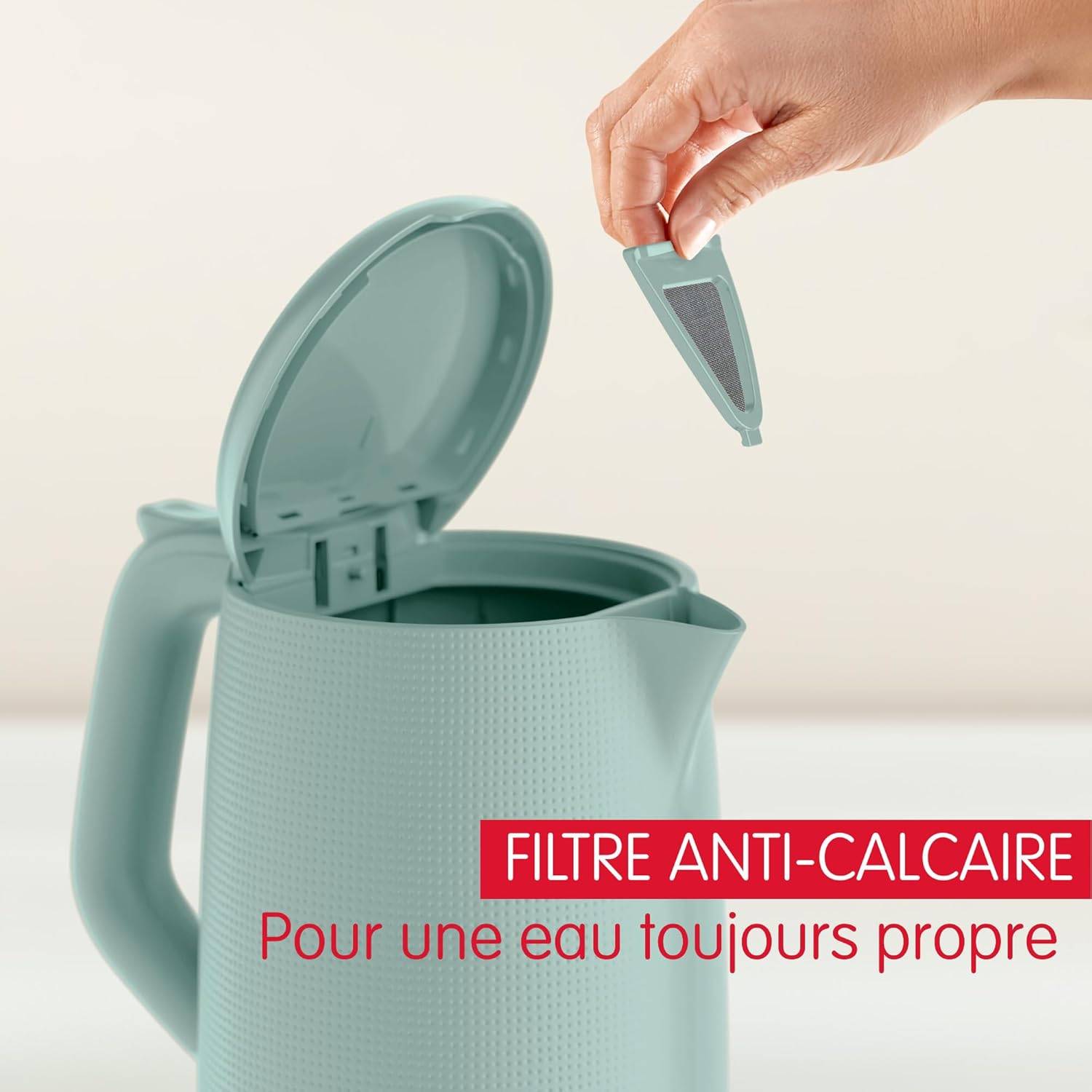 Moulinex Morning, Electric Kettle, 1.7 L, 1 Cup Indicator, Anti-Limescale Filter, Tea Infuser Included, Easy Filling and Cleaning, Auto Stop, Elegant Design, Eucalyptus, BY2M1310