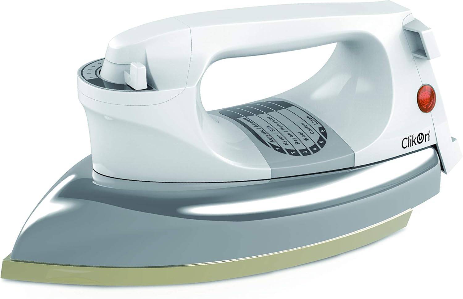 Clikon Dry Iron CK2132 – Ceramic Soleplate 6 Settings – Silver/White