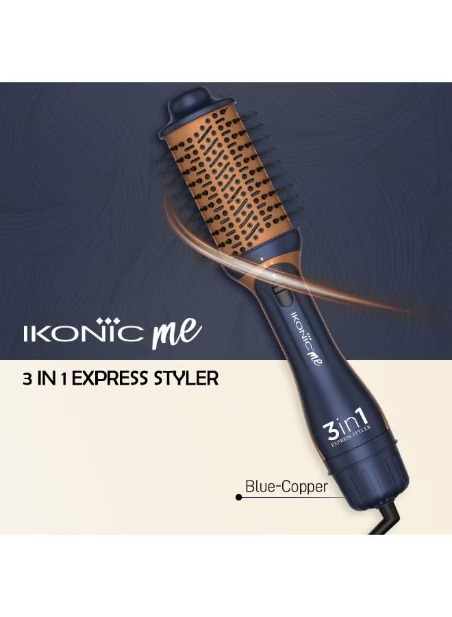 IKONIC Express Styler – 1200W Hot Air Brush – Blue & Copper