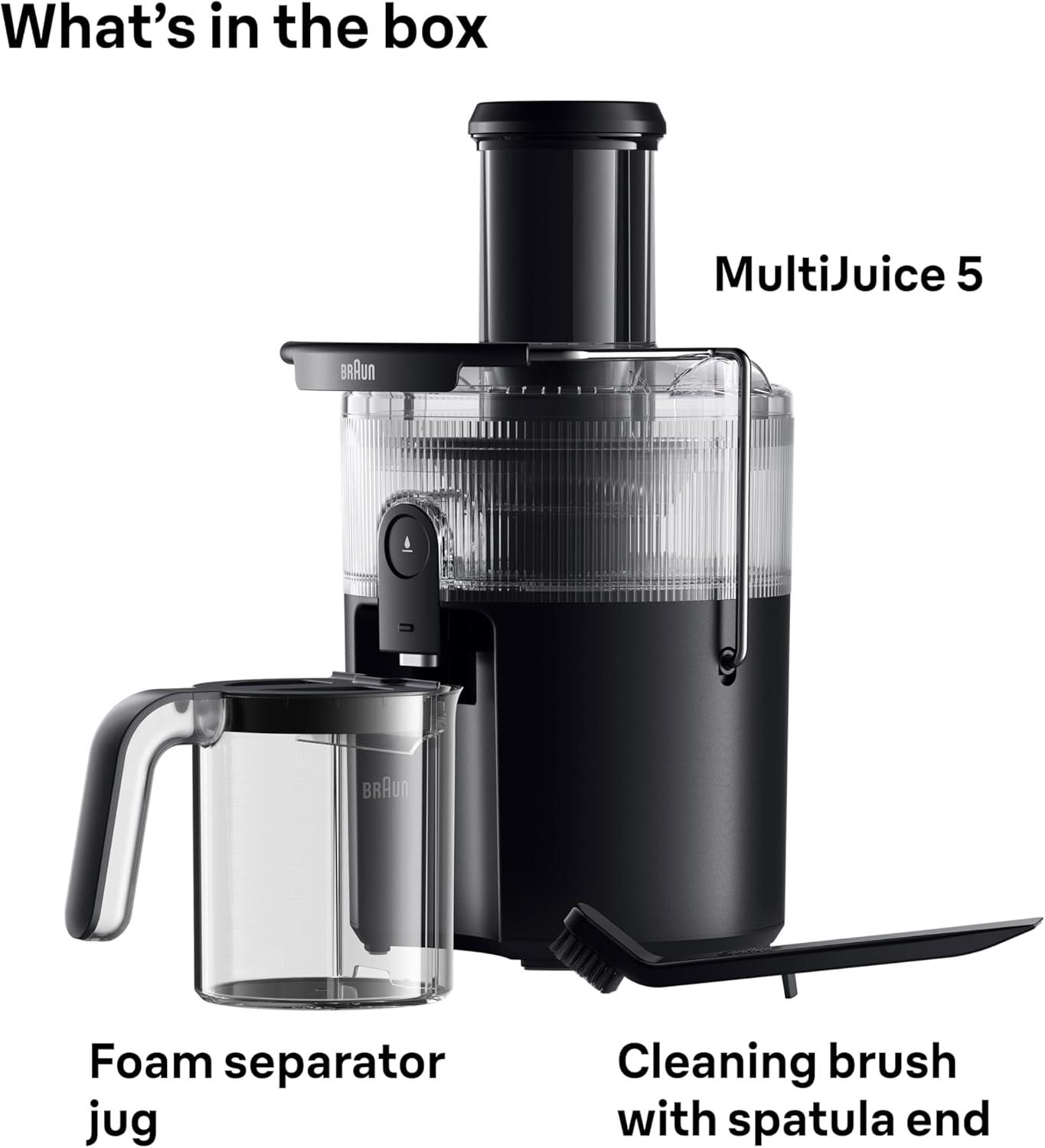Braun SJ5000 MultiJuice 5 Juicer – ColdXtract – 1.5L – Black