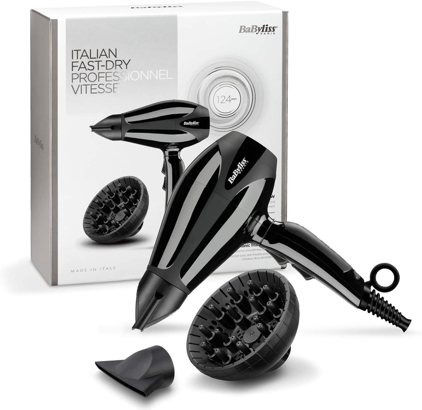 BaByliss Hair Dryer 6715DSDE – 2400W Ionic Diffuser – Black